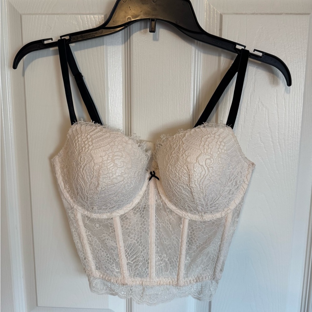 Victoria's Secret Dream Angels Cream Lace Corset Top